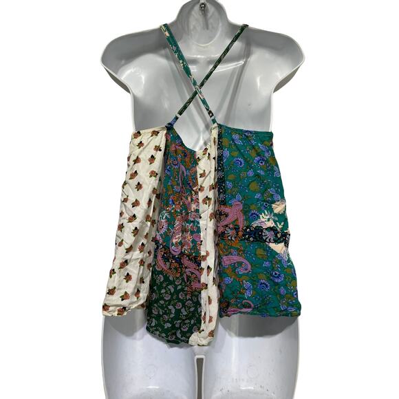 entro crochet neck sleeveless patchwork tunic top Size L - Picture 2 of 5